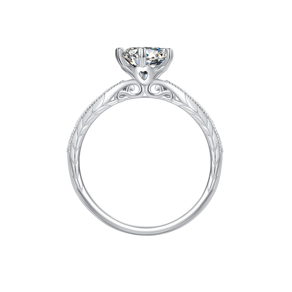 925 Sterling Silver Moissanite 0.8ct Ring Size 6 for Women
