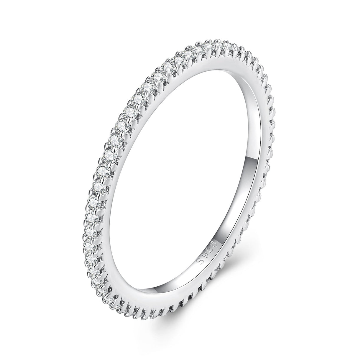 925 Sterling Silver Moissanite 0.005ct 1.4mm Ring Size 6 for Women