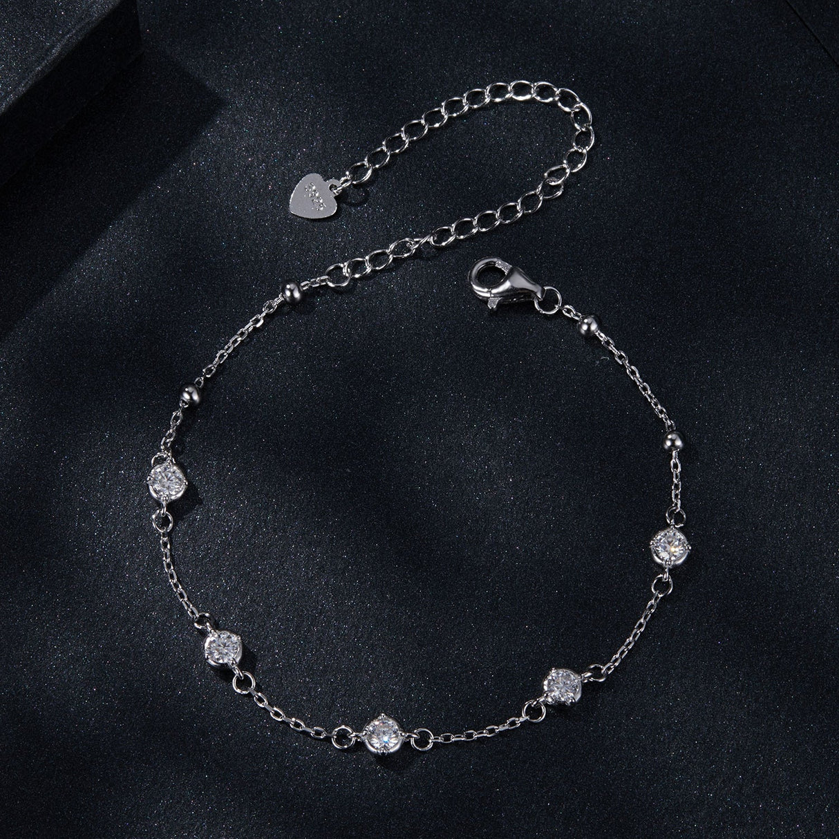 925 Sterling Silver 3mm Moissanite Bracelet for Women