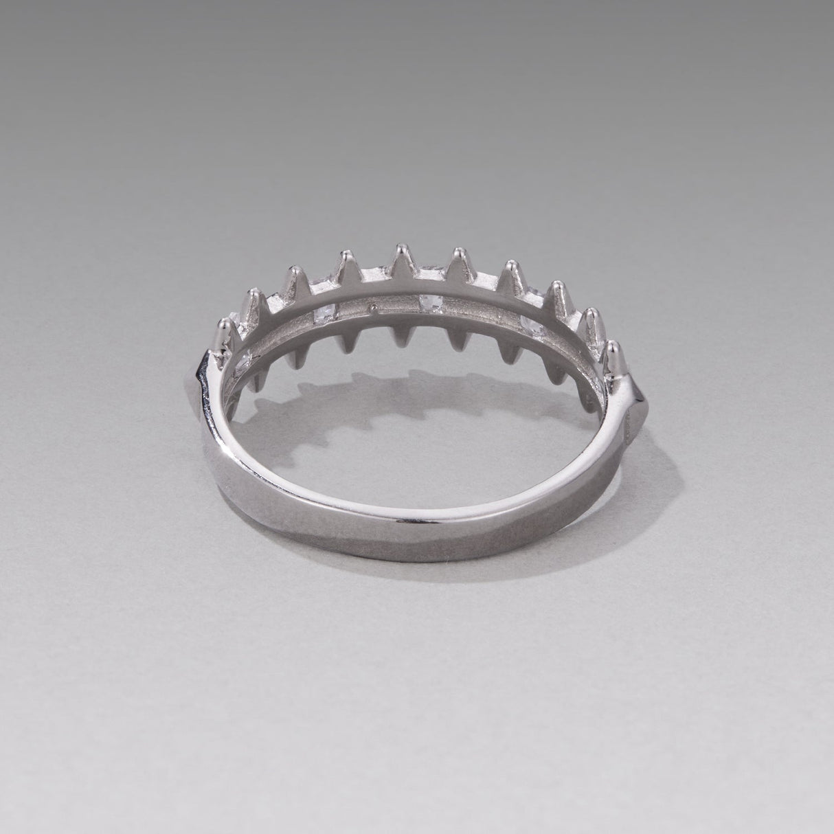 925 Sterling Silver 0.24cm White Gold Plated Ring with CZ for Women Size 6