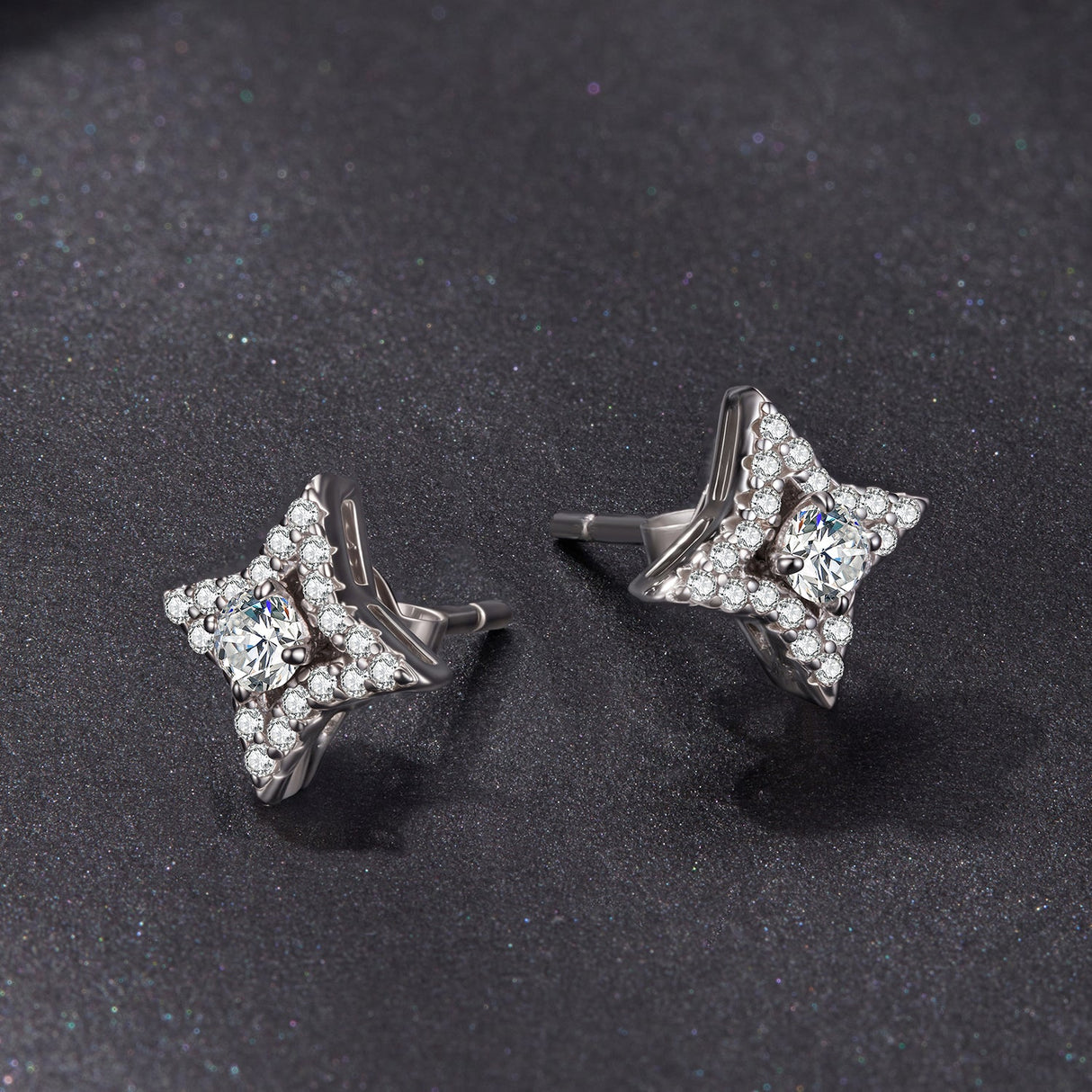 925 Sterling Silver Moissanite 0.1ct Earrings for Women
