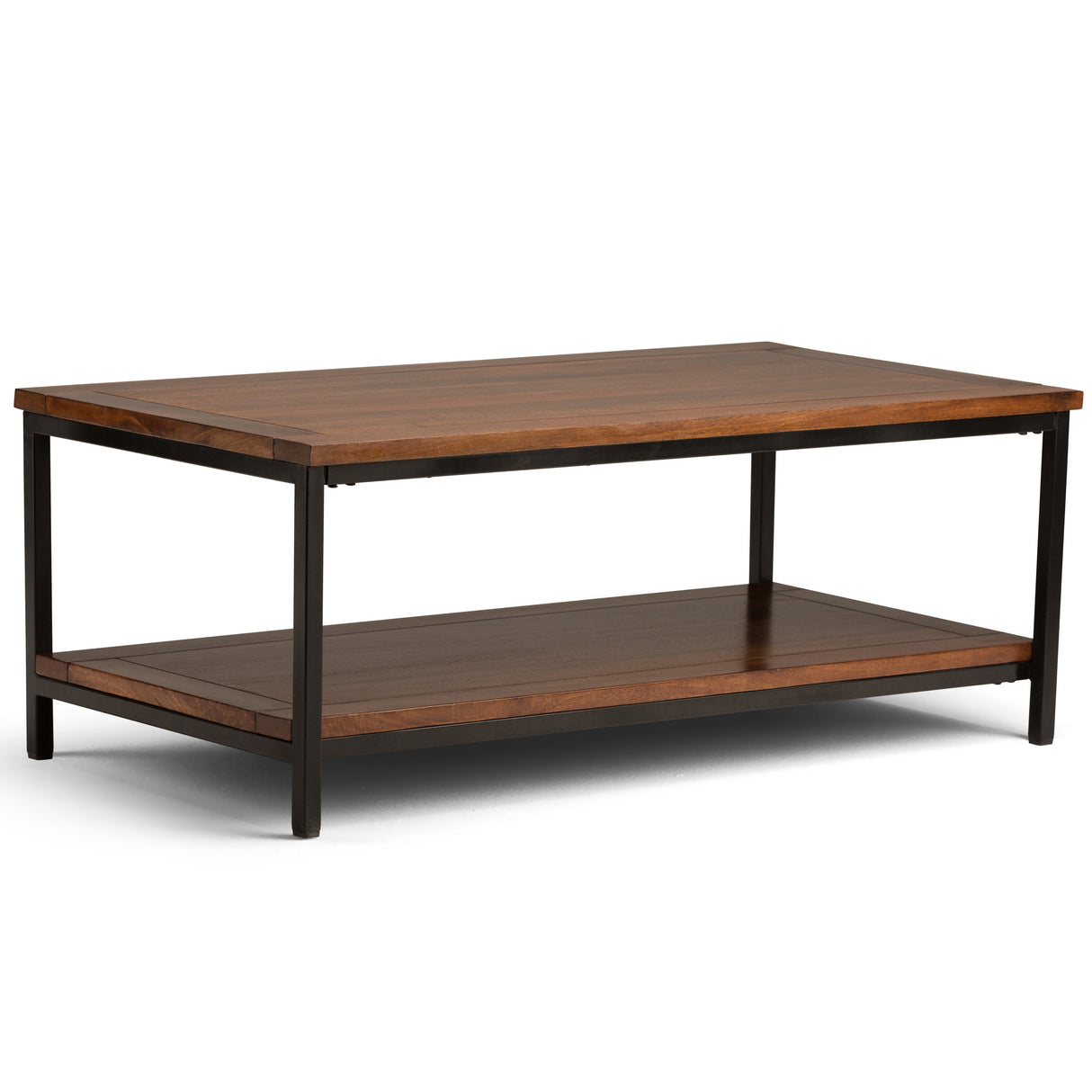 Skyler 48 Inch Wide Solid Mango Wood Coffee Table in Dark