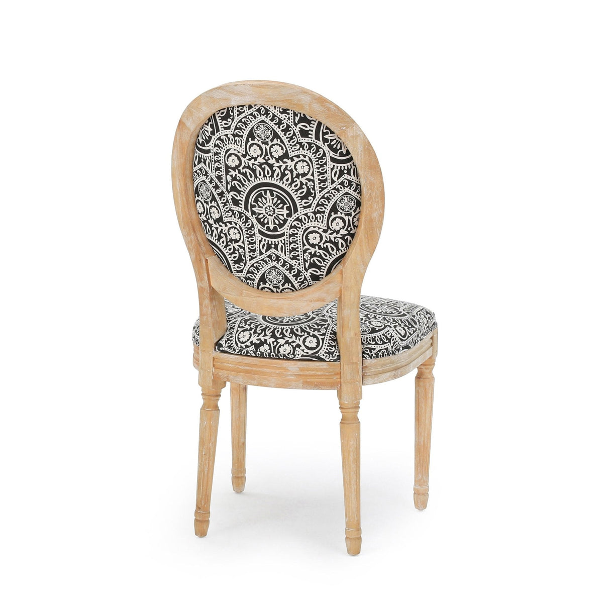 Dynamic Upholstered Dining Chair with Round Backrest and Fluted Legs, Set of 2 - Dining Chairs