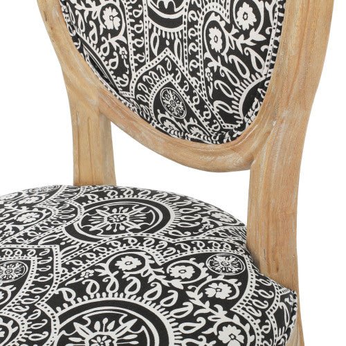 Dynamic Upholstered Dining Chair with Round Backrest and Fluted Legs, Set of 2 - Dining Chairs