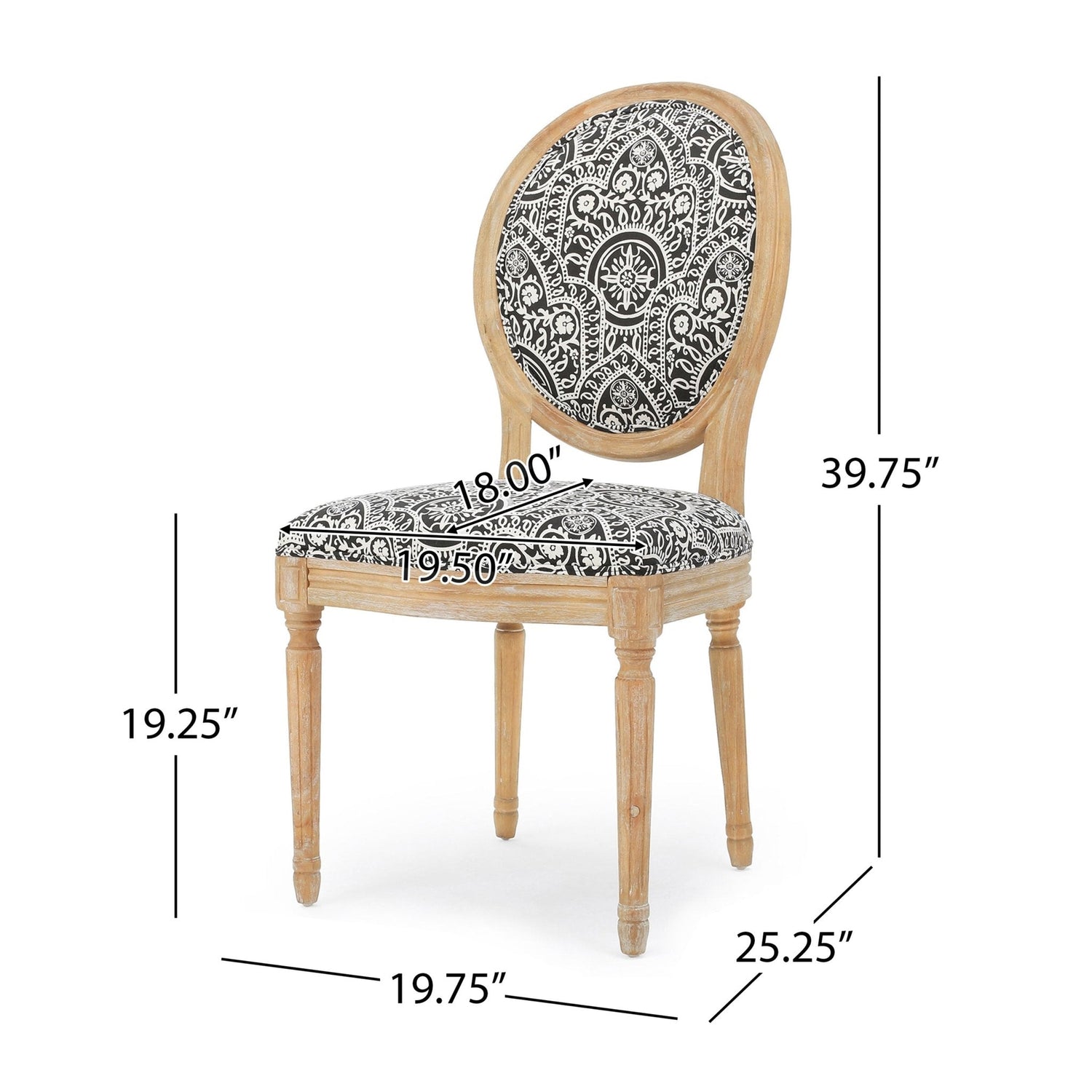 Dynamic Upholstered Dining Chair with Round Backrest and Fluted Legs, Set of 2 - Dining Chairs