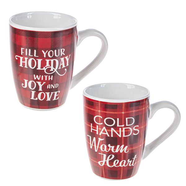 Modern Plaid Holiday Mugs -