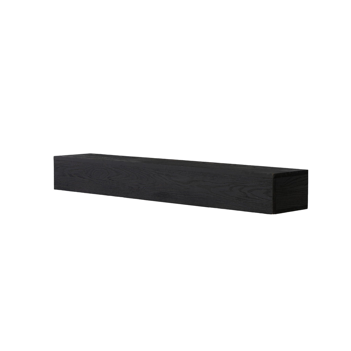 48'' Embossed Fireplace Mante, Wall Mounted Floating Shelf - Black