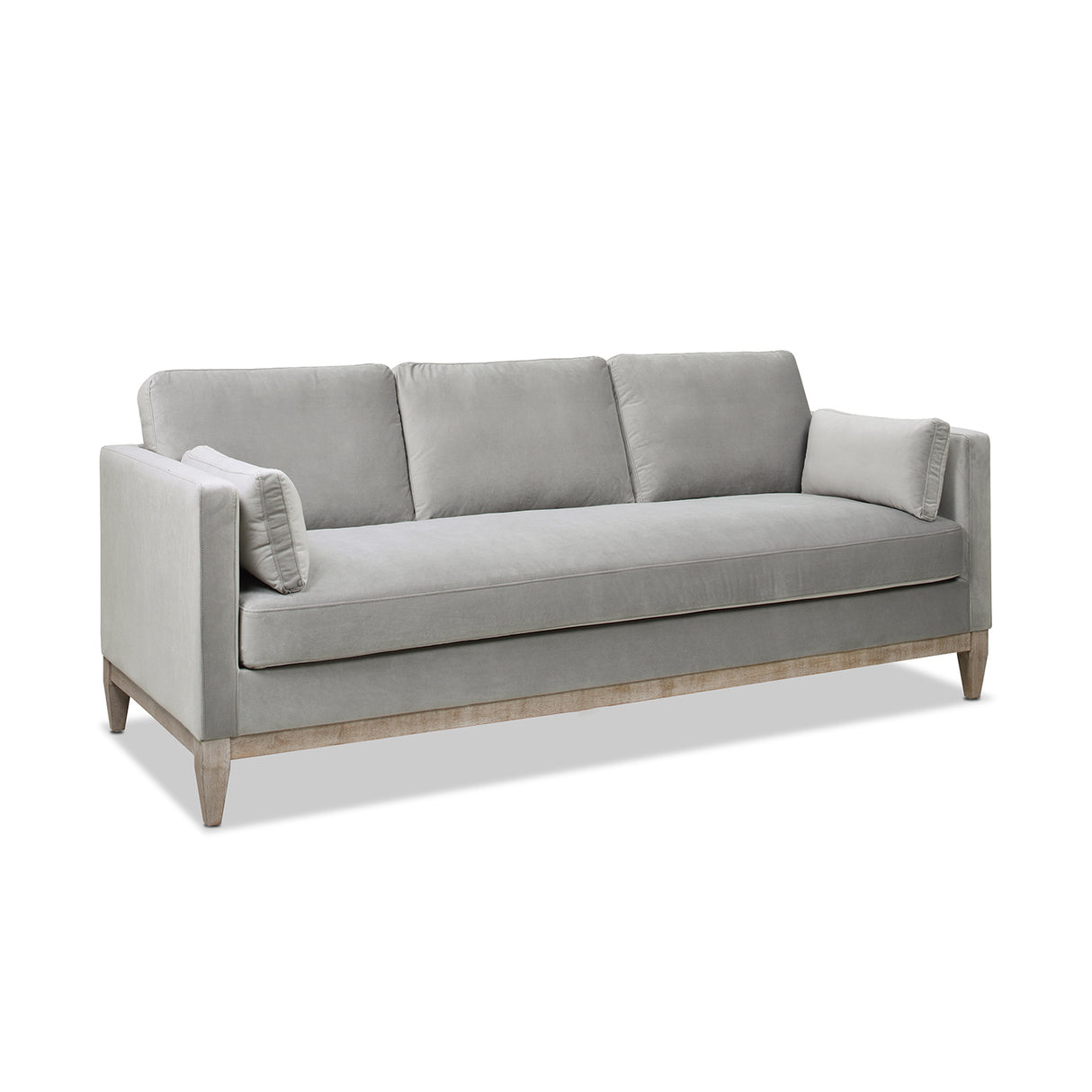 Knox 84" modern farmhouse sofa, opal grey velvet