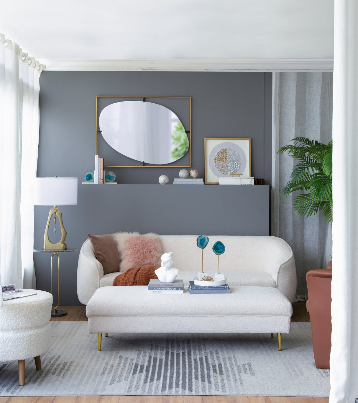 Geode-Inspired Gold Aluminum Table Lamp