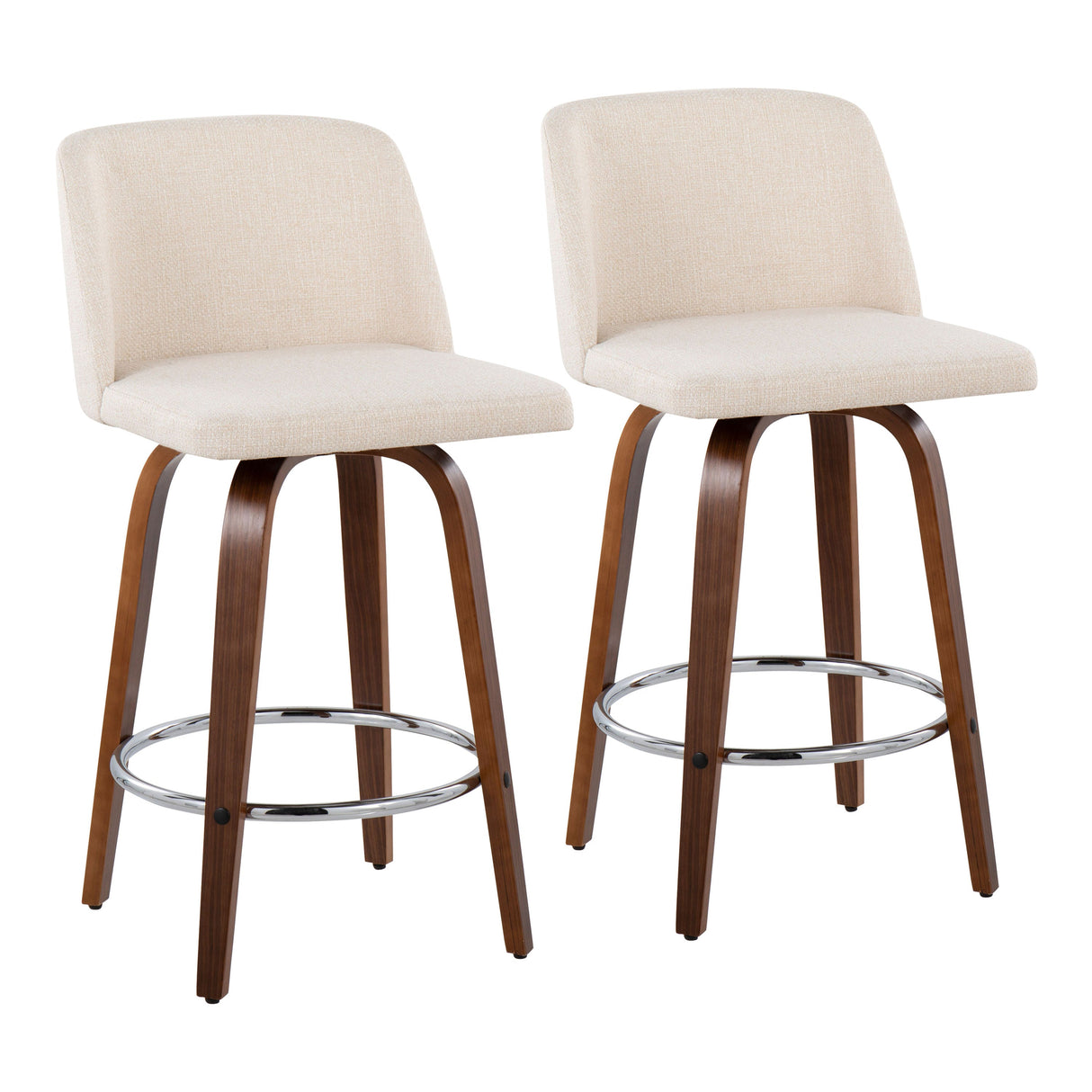 Mid-Century Modern Fixed-Height Counter Stool