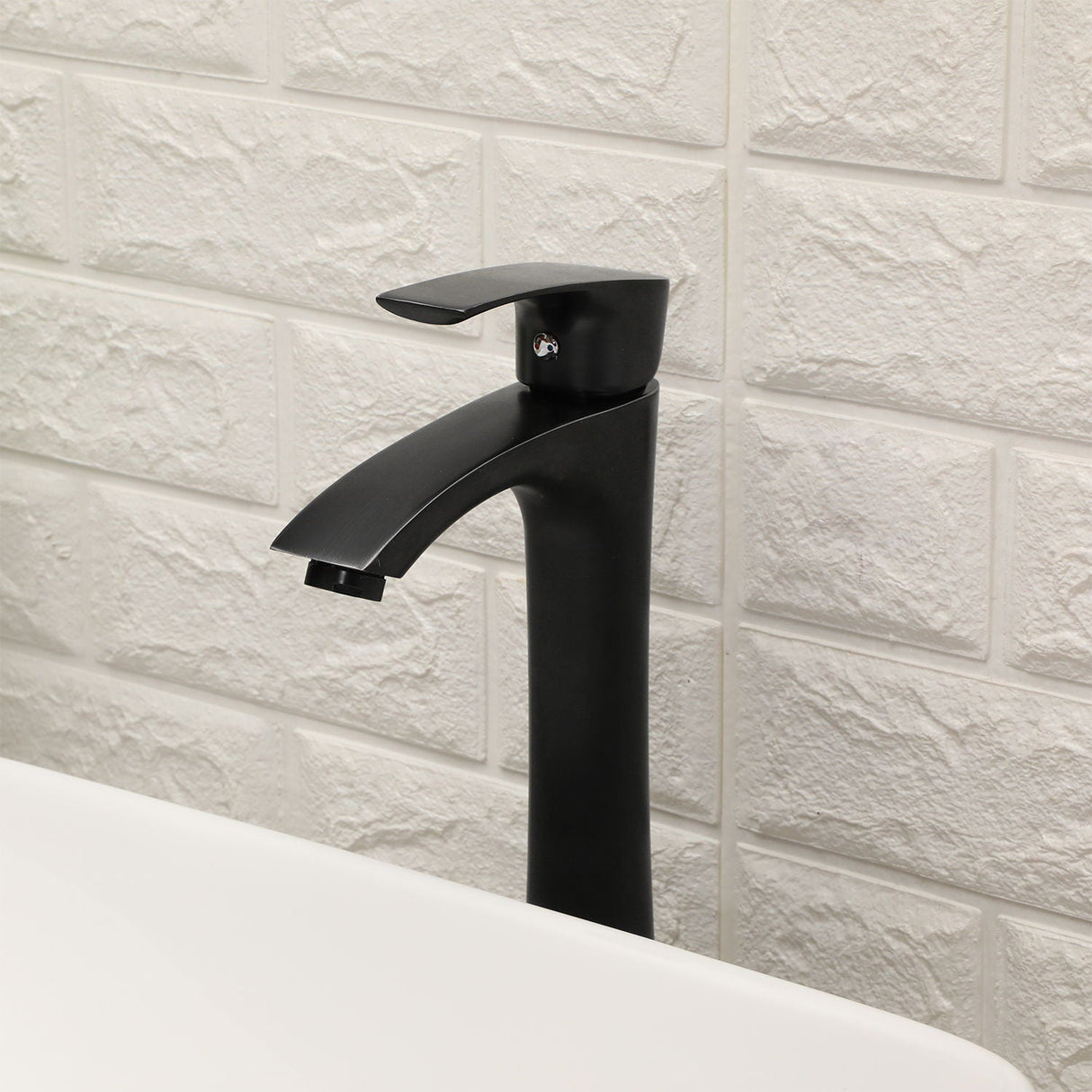 19" 5" Bathroom Sink Combo Rectangular Vessel Vanity Set With Faucet Drop In Ready Ceramic Basin - White / Black