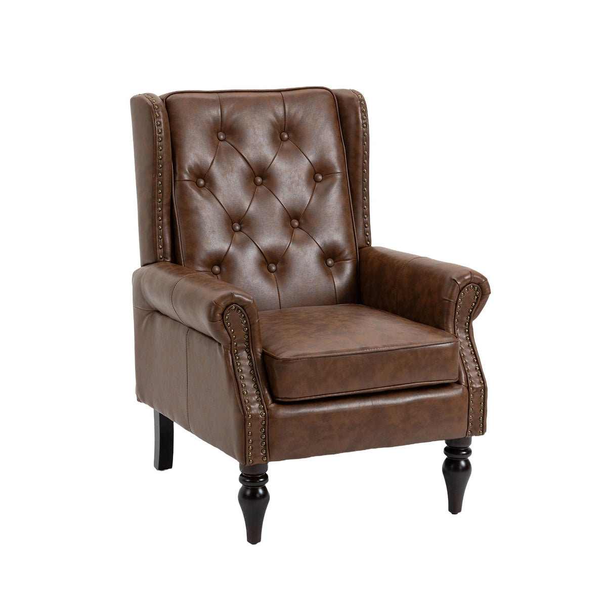 Modern Accent Armchair With Sturdy Wood Legs