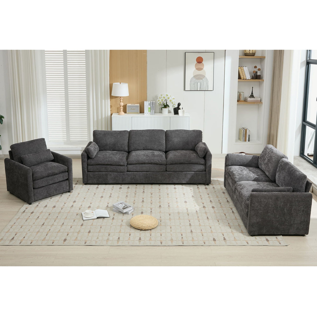 Cozy Sofa Set Oversized Comfy Cloud Sofa with Double Cushion