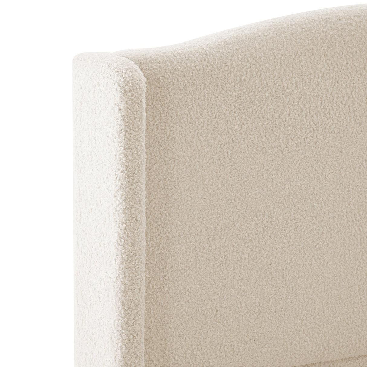 King Size Bed Frame with Upholstered Teddy Velvet Headboard