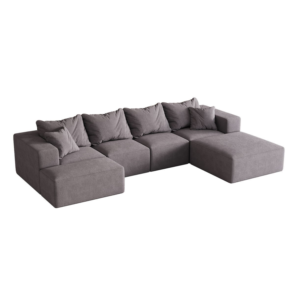 Modern Upholstered Sectional Boneless Couch Set