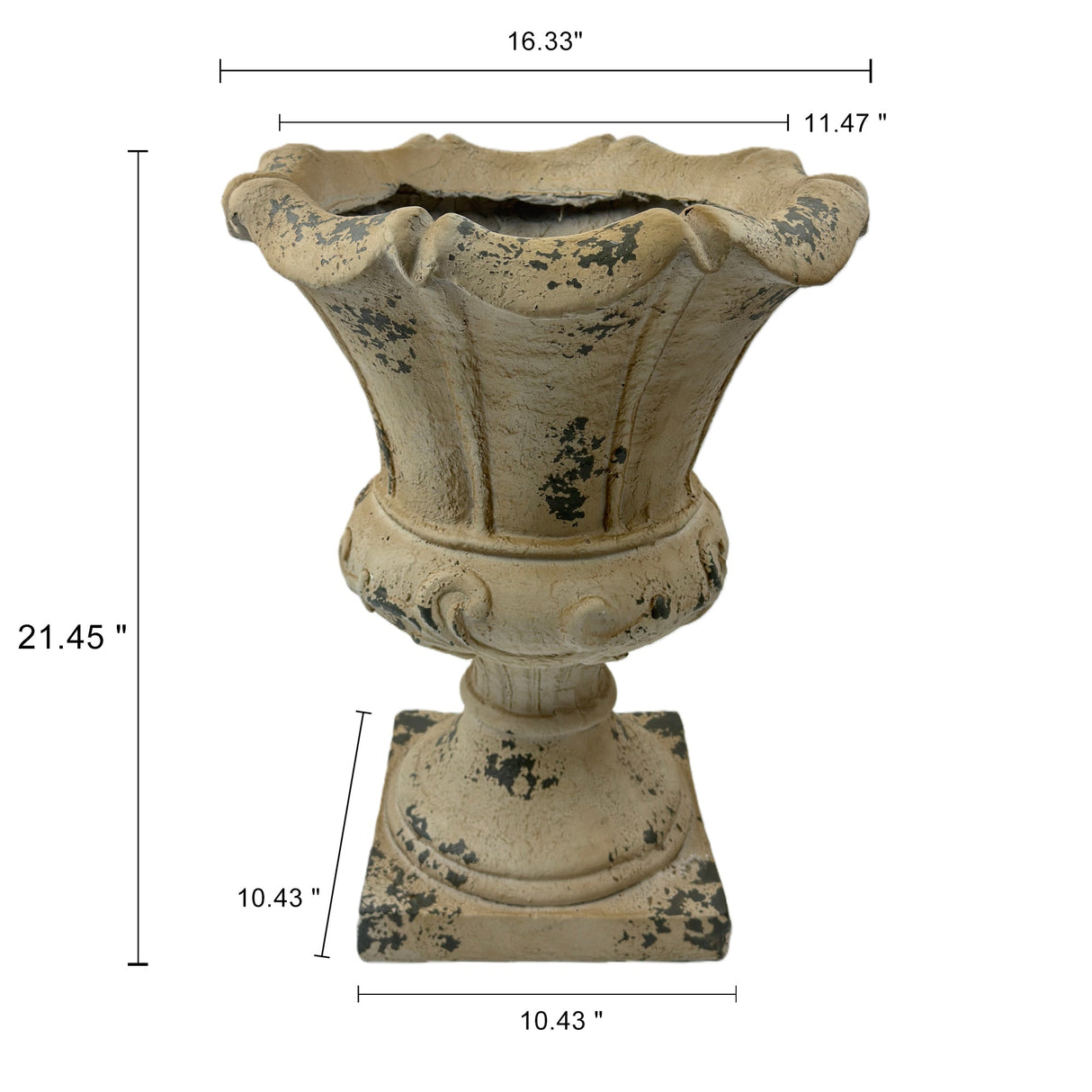 MGO Garden Planter, Antique White Finish