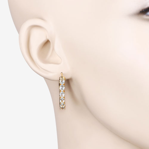 3.80 Carat Genuine Blue Topaz .925 Sterling Silver Earrings