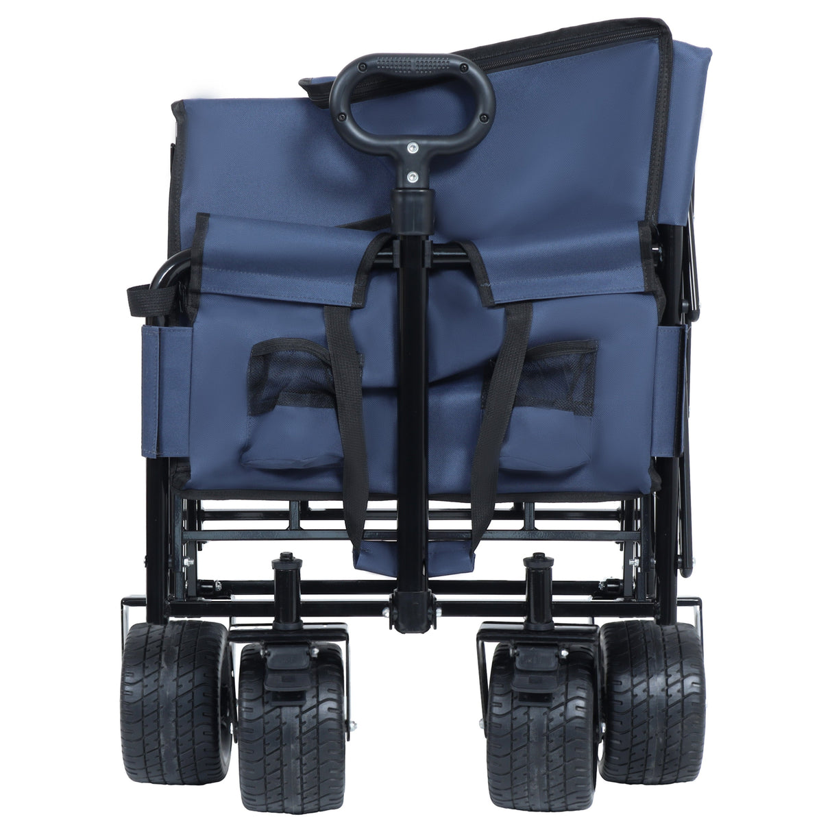 3-in-1 Convertible Folding Wagon Cart with Bench Seat & Storage