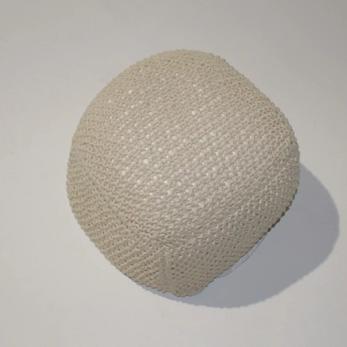 Semi Rounded Pouf Cable Knitted Perfect Seating