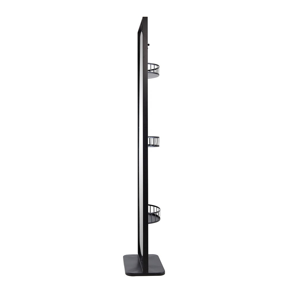 Full Length Standing Mirror, 360° Swivel Floor Mirror For Bedroom - Black