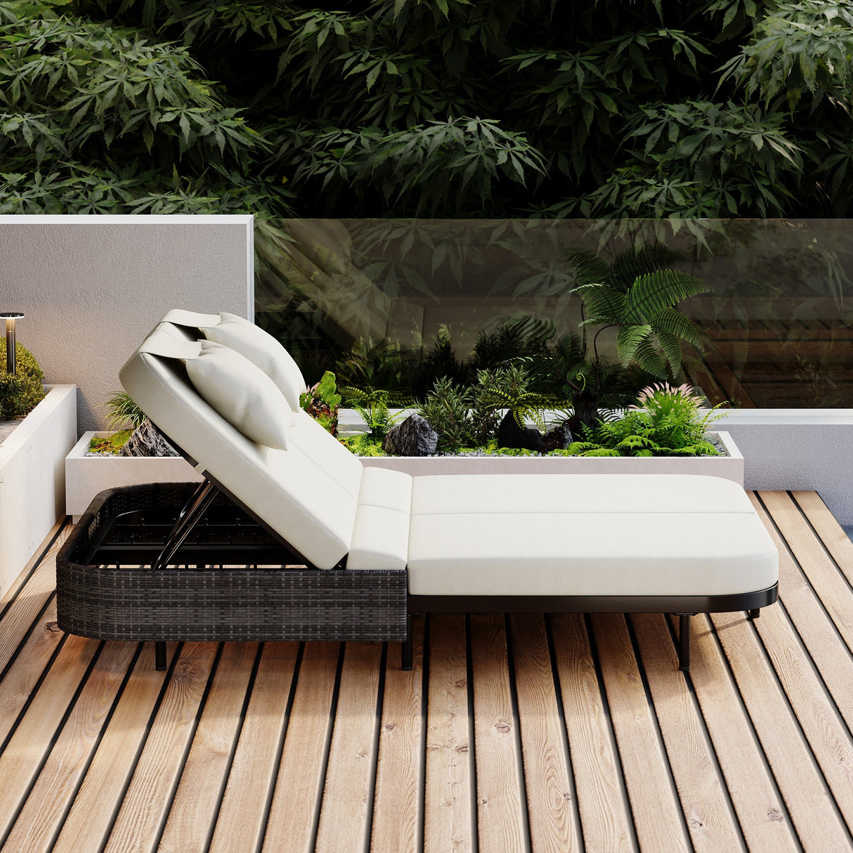 TREXM Outdoor Daybed with Adjustable Backrest