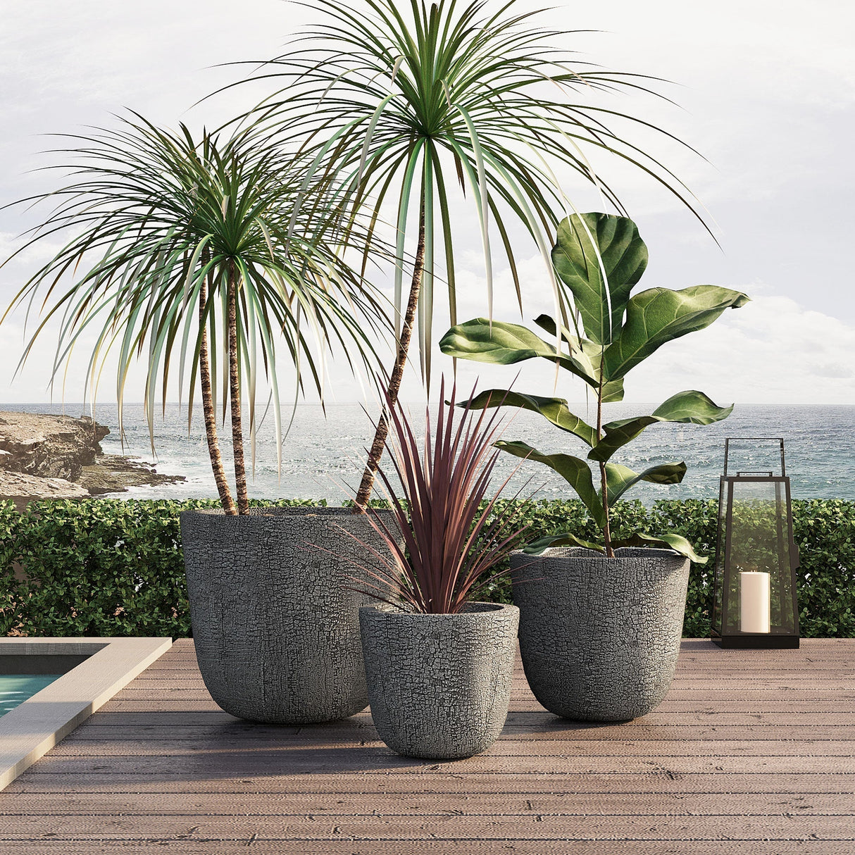 U_STYLE Lightweight MGO Planter Set of 3
