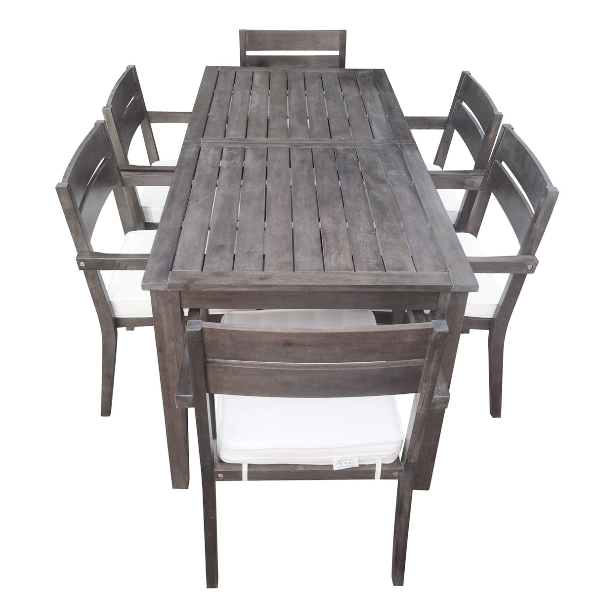 7 Pieces Acacia Wood Outdoor Dining Set with Cushions