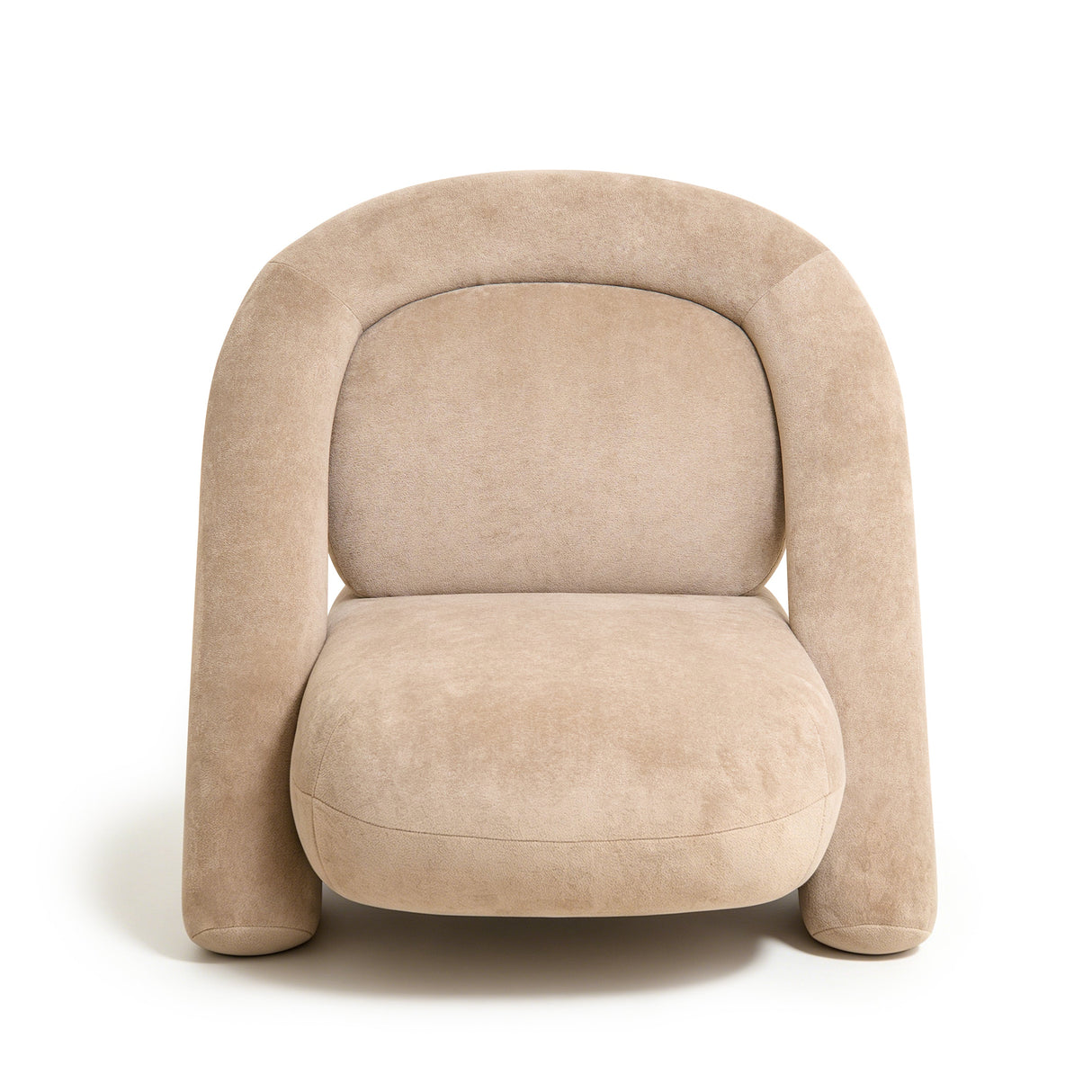 Stylish Dark Beige Velvet Lounge Chair