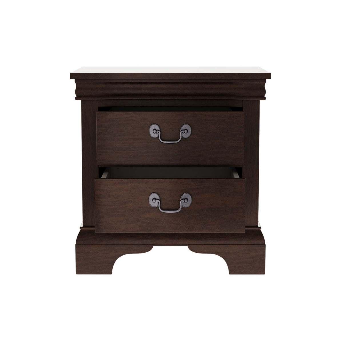 Wood Nightstand with 2 Drawers - Traditional Accent Table - White, Black, or Dark Brown