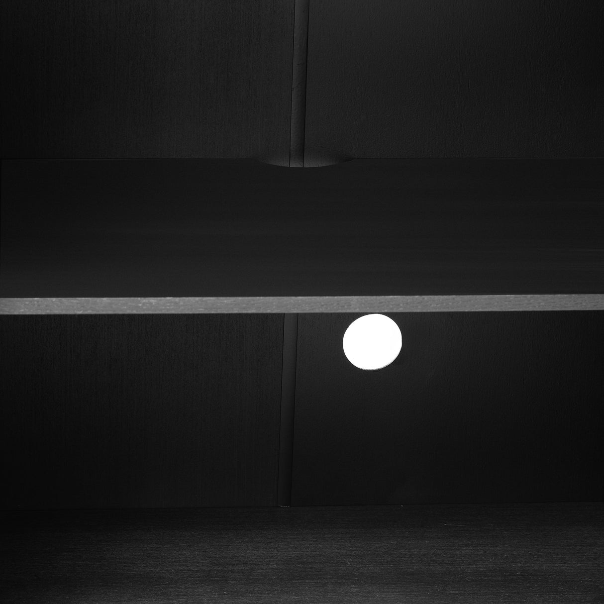 Wood Buffet Cabinet with Glass Doors and Adjustable Shelves