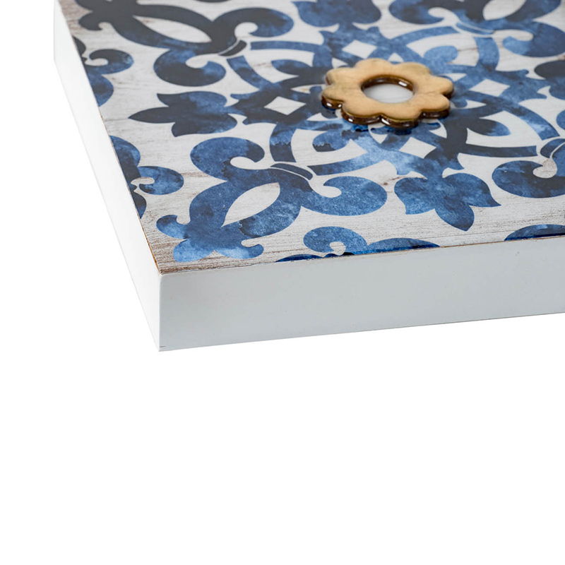 Abstract Wall Decor Accents (Set of 4) - White / Blue