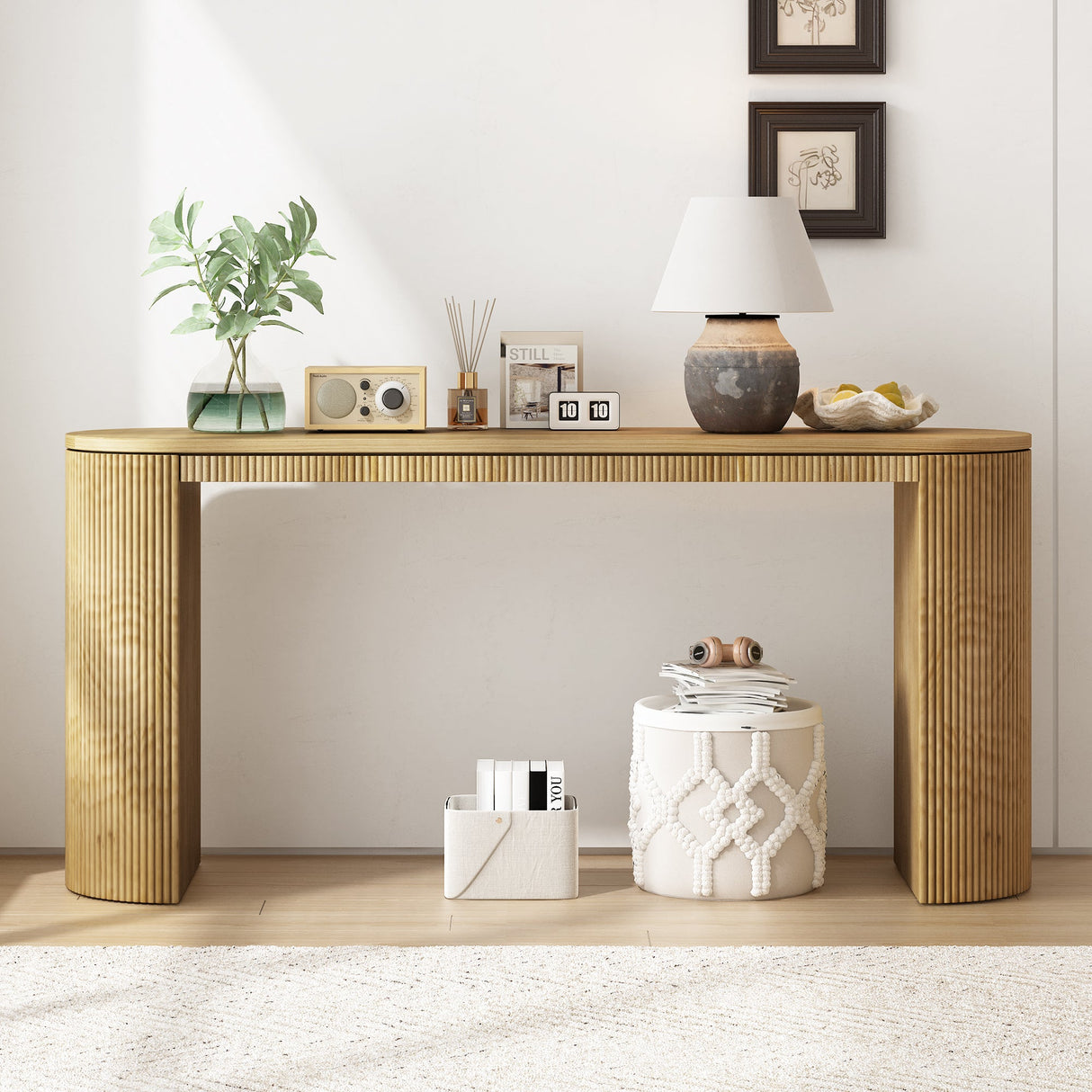 U_STYLE Curved Design Console Table