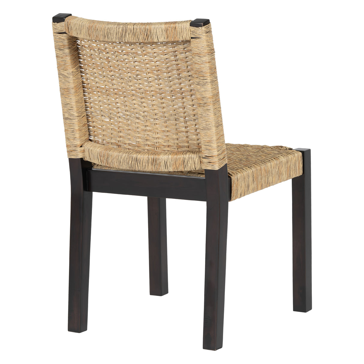Solid Wood Rattan Backrest Dining Chairs, Set of 2