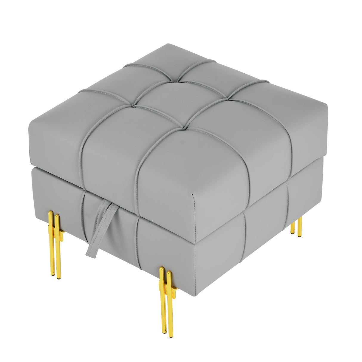 22 Inches Anti-Scratch Leather Storage Ottoman