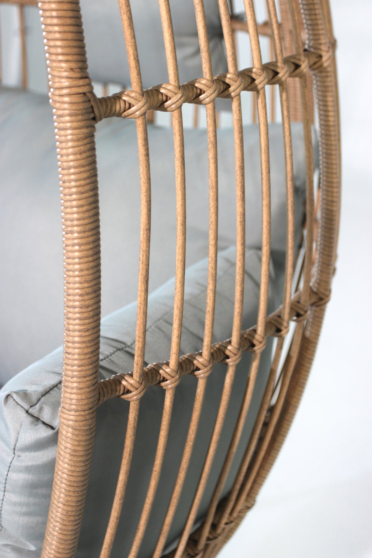 Outdoor garden wicker egg chair and footstool patio chaise