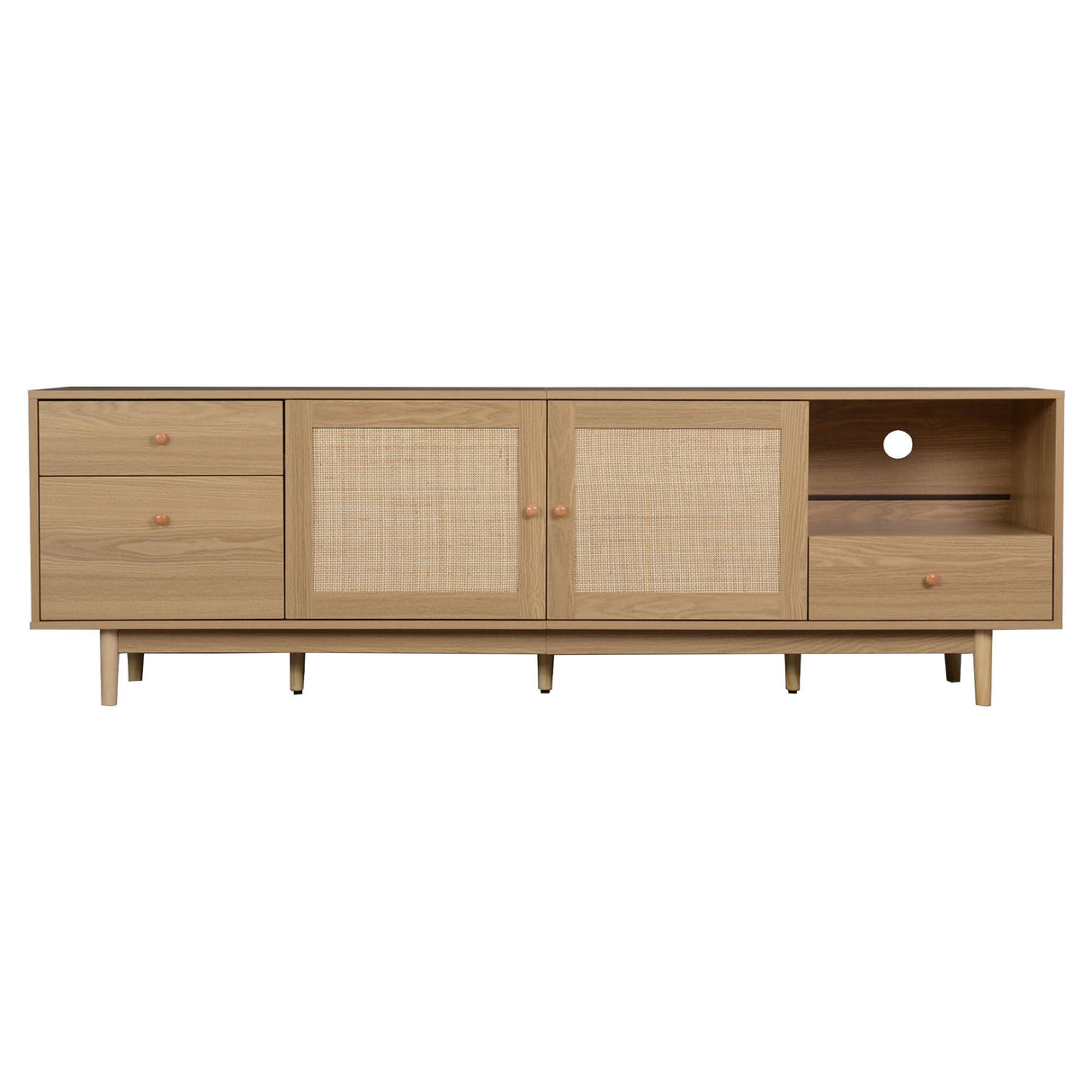 TV Stand With Doors - Natural