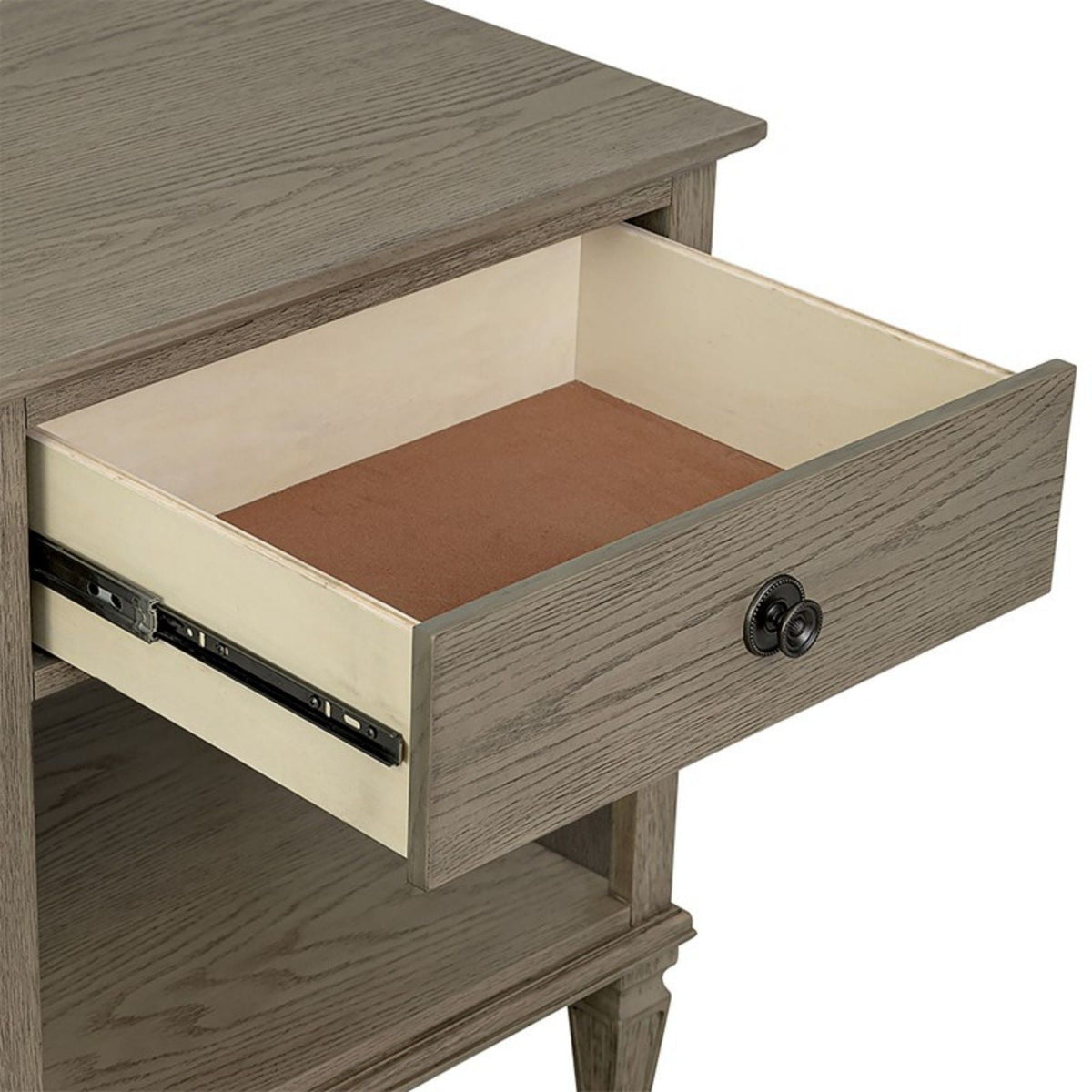 Victoria Nightstand with Open Storage - French Design - Multiple Colors