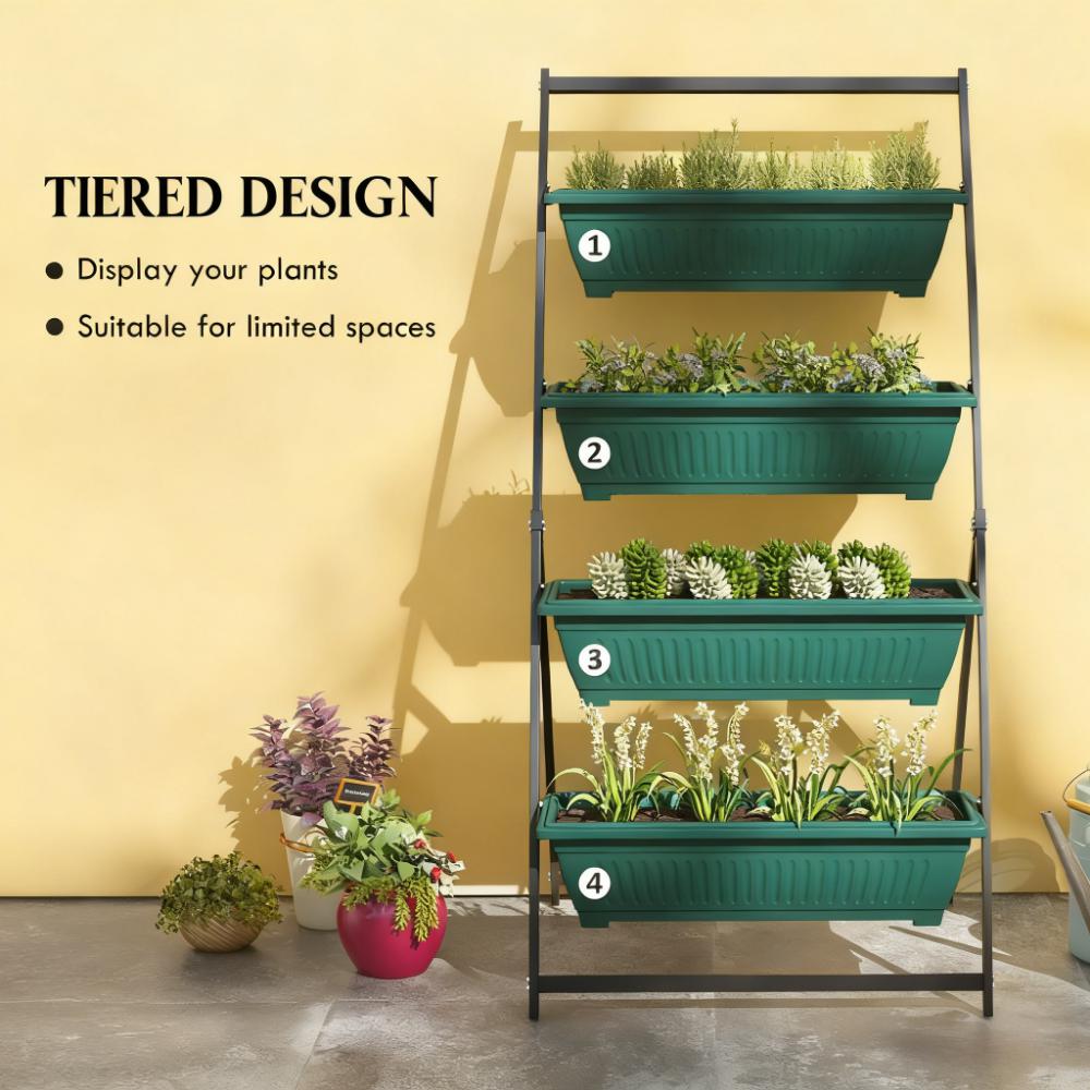 4-Tier Vertical Raised Garden Planter with 4 Boxes
