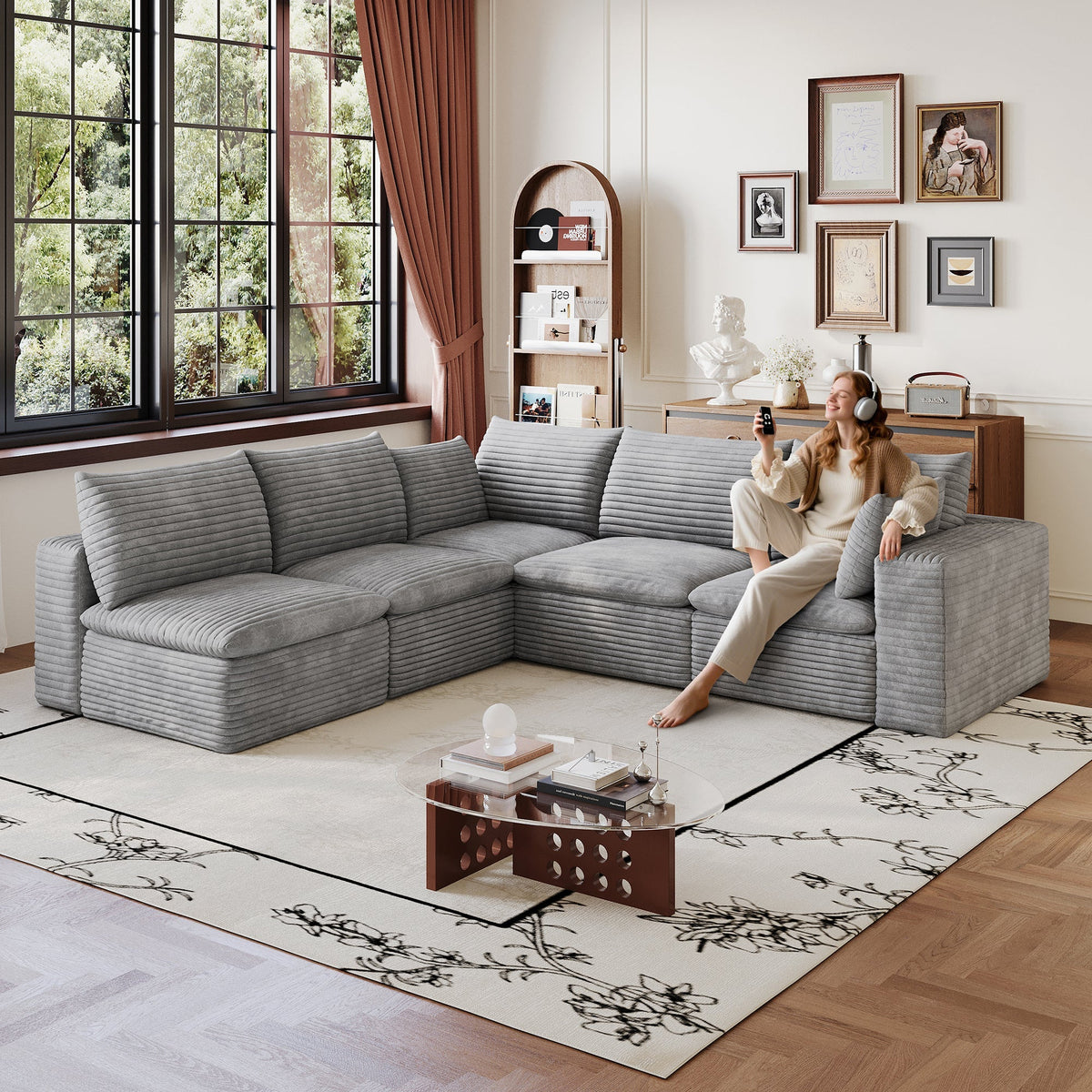 Cloud Sofa - 99*103" Corduroy Fabric