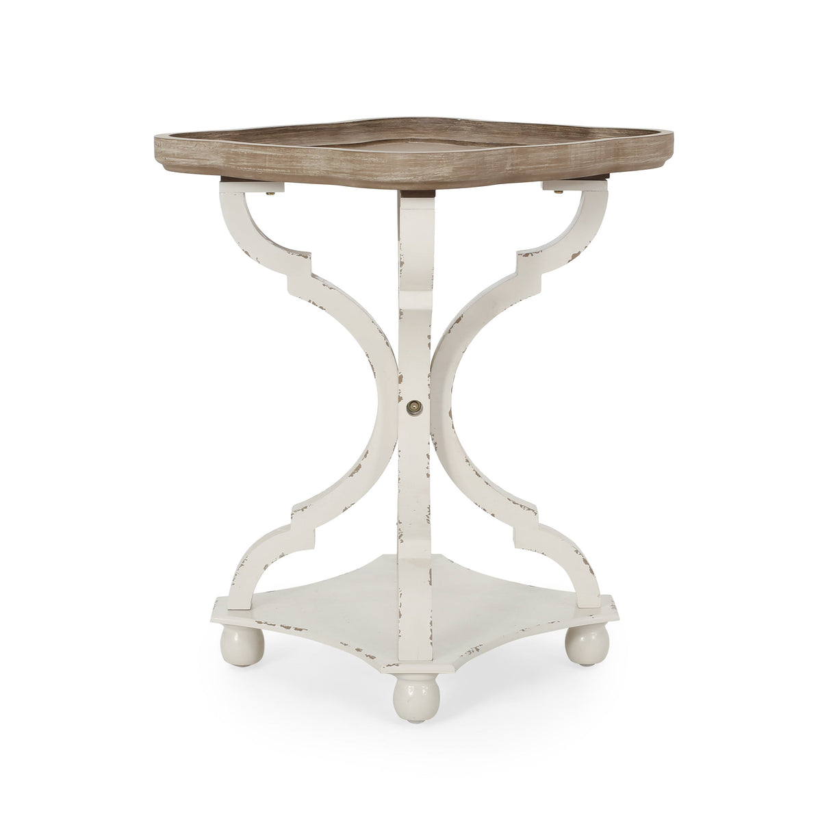 Accent Table with Hourglass Base and French Country Design