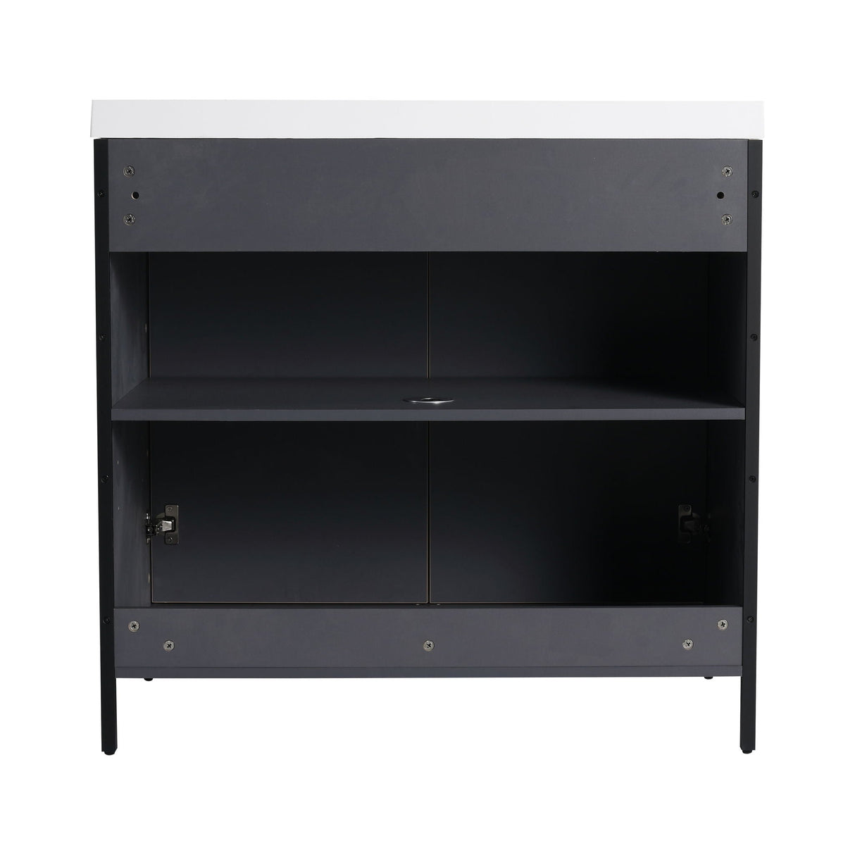 Modern Freestanding Bathroom Vanity With Resin Sink & Soft Close Cabinet Doors