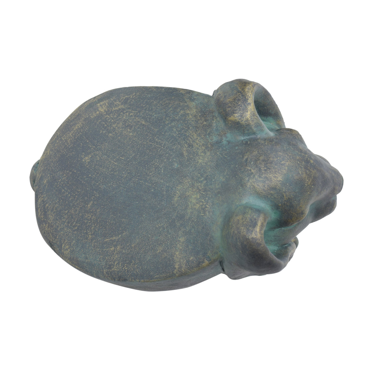 13inch High Rabbit Garden Stool, Lightweight Concrete, Gold Patina Finish, No Assembly Required