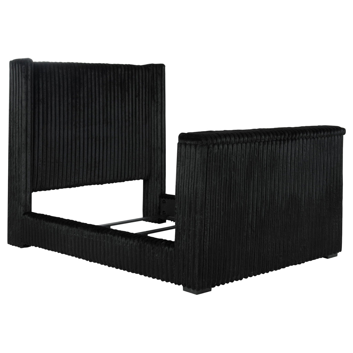 Centergrove Upholstered Queen Wingback TV Bed Black