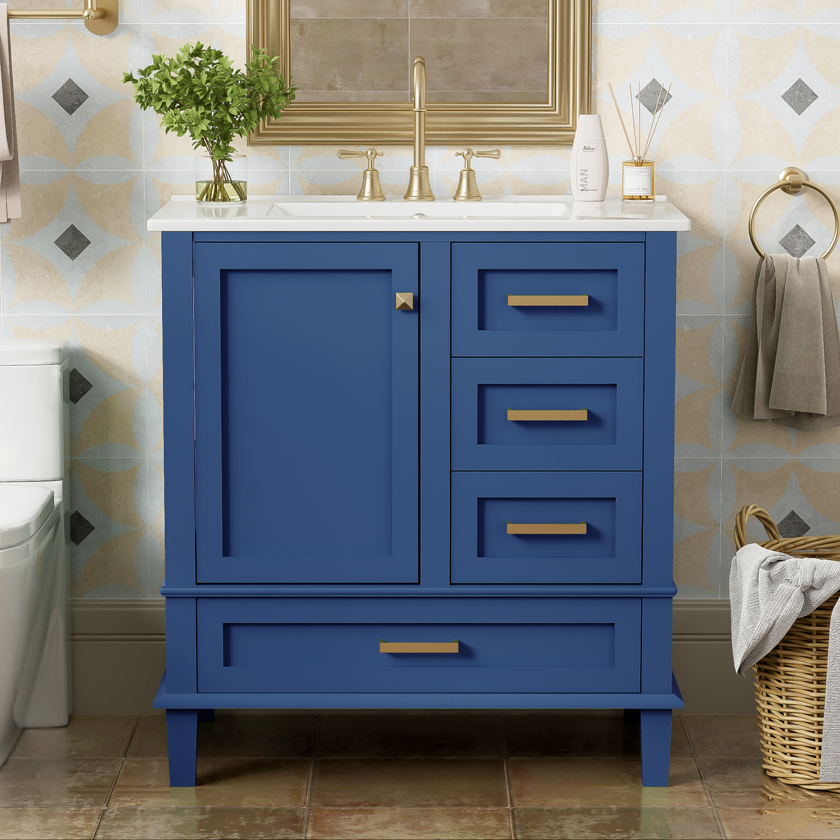 30" Bathroom Vanity with Sink Combo Set