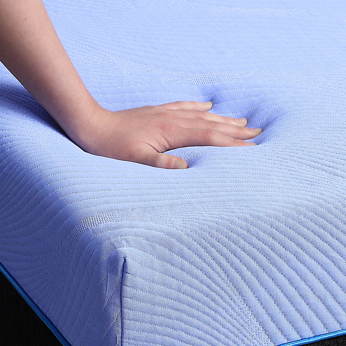 Refresh - 12" Flex Head Latex Foam Hybrid Mattress And Adjustable Base Bundle - Blue - King