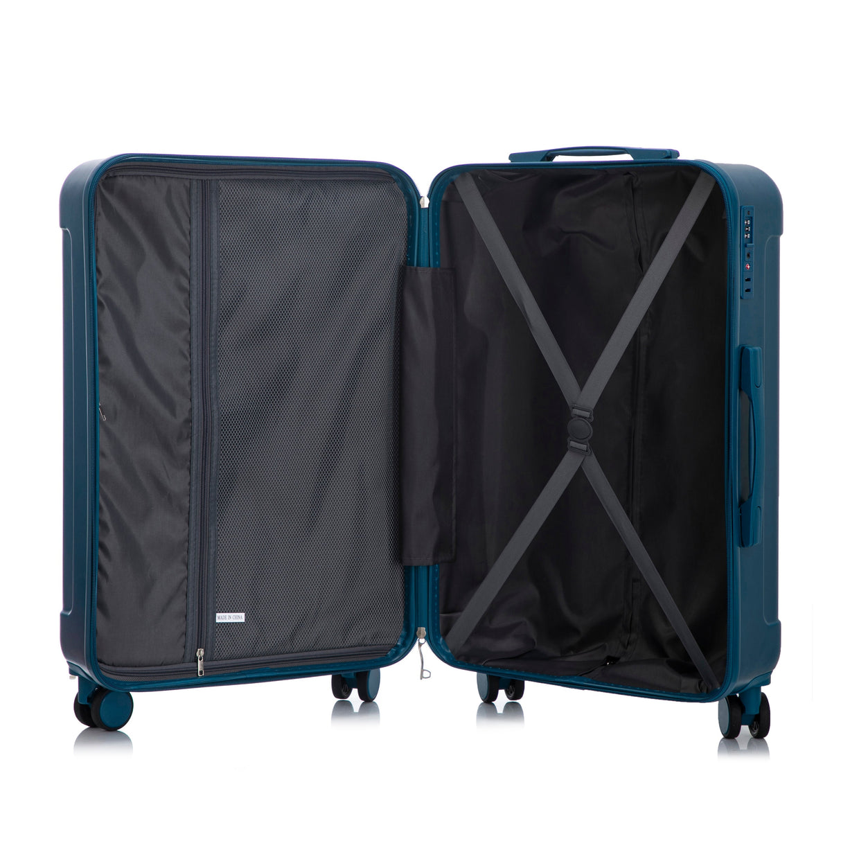 3-Piece ABS Spinner Wheel Luggage Set 20"/24"/28" Dark Blue