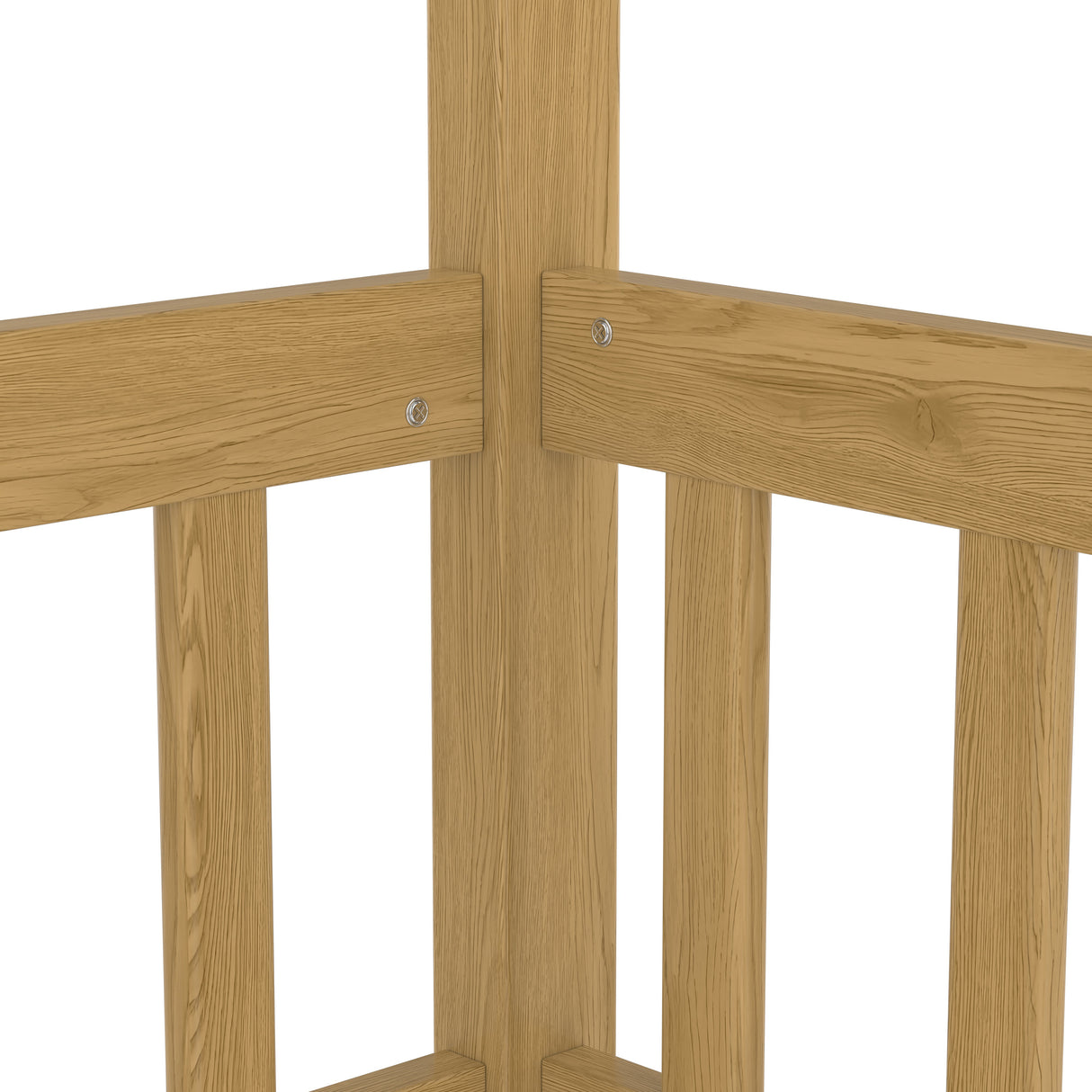 Twin Size Canopy Bed Frame with Guardrails for Kids