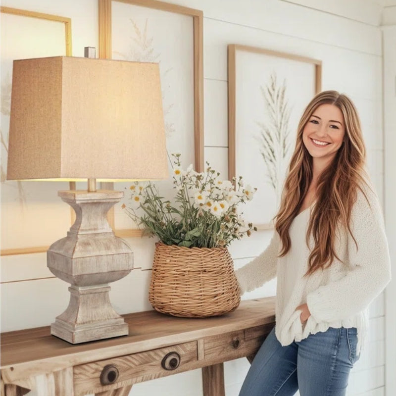 33-inch Large Retro Resin Table Lamp