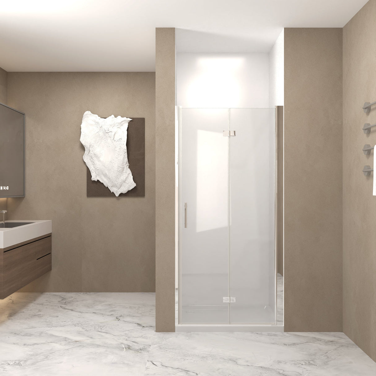 31-30"x 72" Bifold Shower Door, 1/4" (6mm) Tempered Glass