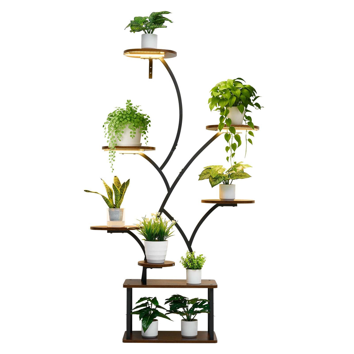 Plant Stand Indoor with Grow Lights - 62 in Tall 8-Tier Lighted Shelf